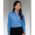 Blau - Side - Russell Collection Damen Langarm Bluse