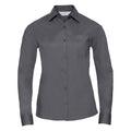Convoy Grau - Front - Russell Collection Damen Langarm Bluse