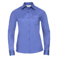 Blau - Front - Russell Collection Damen Langarm Bluse