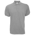 Grau - Front - B&C Herren Polo-Shirt Safran Kurzarm