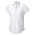 Weiß - Front - Russell Collection Easy Care Bluse, Kurzarm