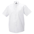 Weiß - Front - Russell Collection Herren Hemd, Kurzarm, bügelfrei