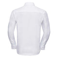 Weiß - Back - Russell Collection Herren Hemd, Langarm, bügelfrei