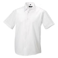 Weiß - Front - Russell Collection Herren Hemd, Kurzarm, bügelfrei