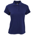 Marineblau - Front - B&C Safran Damen Poloshirt, Kurzarm