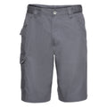 Grau - Front - Russell Workwear Twill Shorts - Cargo-Shorts
