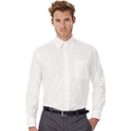 Weiß - Side - B&C Oxford Herren Hemd, langärmlig
