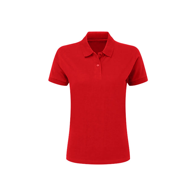 Rot - Front - SG Damen Polo T-Shirt, Kurzarm, mit Baumwolle