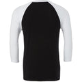 Schwarz-Weiß - Back - Canvas Herren Baseball T-Shirt, 3-4-Ärmel