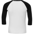 Weiß-Schwarz - Back - Canvas Herren Baseball T-Shirt, 3-4-Ärmel