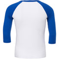 Weiß-Königsblau - Back - Canvas Herren Baseball T-Shirt, 3-4-Ärmel