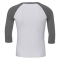 Weiß-Dunkelgrau - Back - Canvas Herren Baseball T-Shirt, 3-4-Ärmel