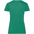 Retro-Grün meliert - Back - Fruit Of The Loom Lady-Fit Damen T-Shirt