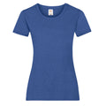 Retro-Köingsblau meliert - Front - Fruit Of The Loom Lady-Fit Damen T-Shirt