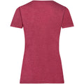 Vintage-Rot meliert - Back - Fruit Of The Loom Lady-Fit Damen T-Shirt