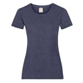 Vintage-Marineblau meliert - Front - Fruit Of The Loom Lady-Fit Damen T-Shirt