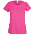 Fuchsie - Front - Fruit Of The Loom Lady-Fit Damen T-Shirt