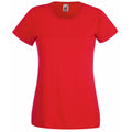Rot - Front - Fruit Of The Loom Lady-Fit Damen T-Shirt