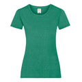 Retro-Grün meliert - Front - Fruit Of The Loom Lady-Fit Damen T-Shirt