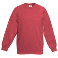 Meliert rot - Front - Fruit Of The Loom Pullover für Kinder