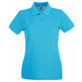 Lichtblau - Front - Fruit Of The Loom Damen Lady-Fit Premium Poloshirt