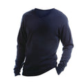 Marineblau - Back - Kustom Kit Arundel Pullover mit V-Ausschnitt