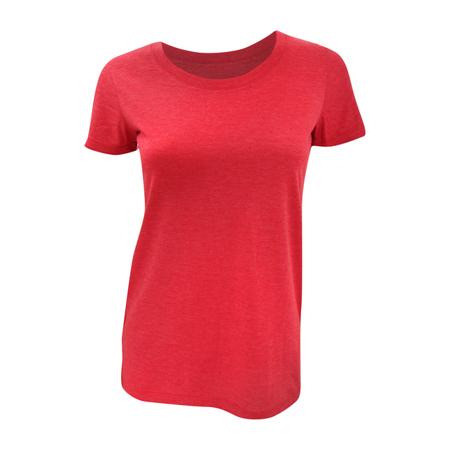 Rot Triblend - Front - Bella Damen Triblend T-Shirt, Rundhalsausschnitt, Kurzarm