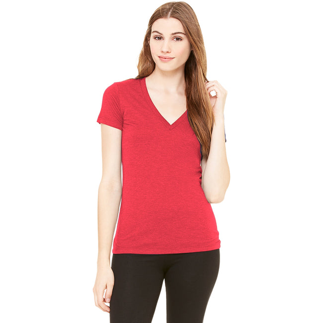 Rot Triblend - Back - Bella Damen Triblend T-Shirt, Rundhalsausschnitt, Kurzarm