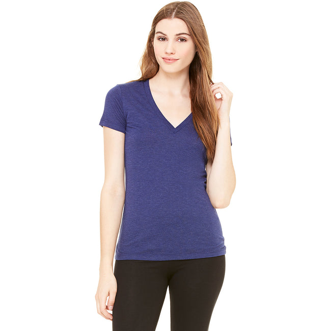 Marineblau Triblend - Back - Bella Damen Triblend T-Shirt, Rundhalsausschnitt, Kurzarm