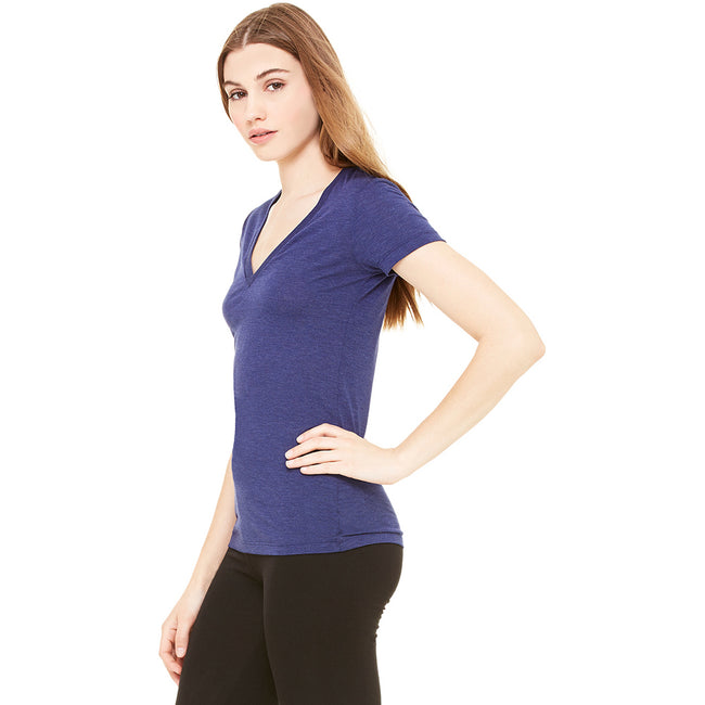 Marineblau Triblend - Lifestyle - Bella Damen Triblend T-Shirt, Rundhalsausschnitt, Kurzarm