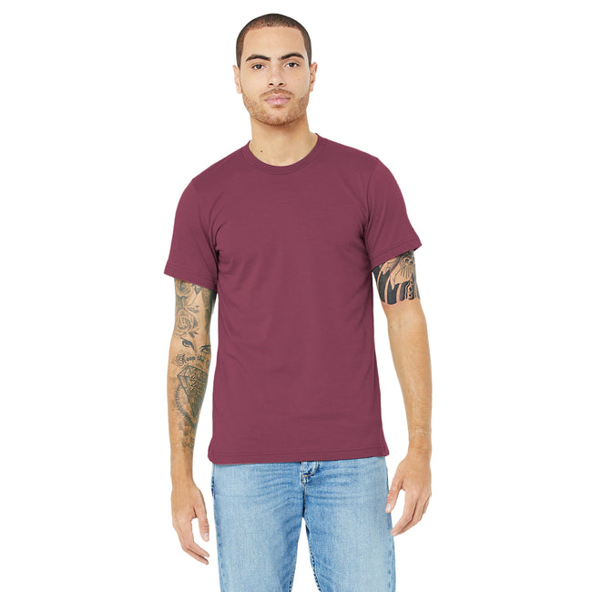 Weinrot - Side - Canvas Unisex Jersey T-Shirt, Kurzarm