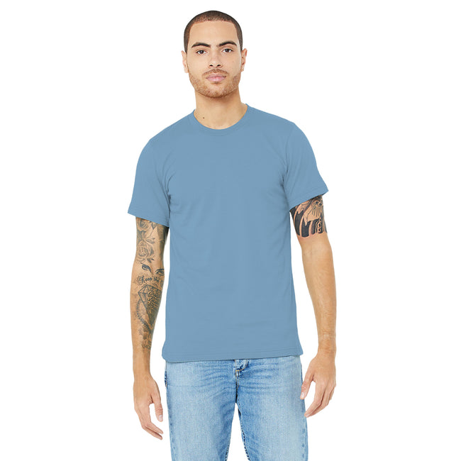Columbia Blau meliert - Side - Canvas Unisex Jersey T-Shirt, Kurzarm