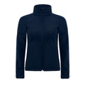 Marineblau - Front - B&C Damen Softshell-Jacke mit Kapuze, winddicht, wasserfest, atmungsaktiv