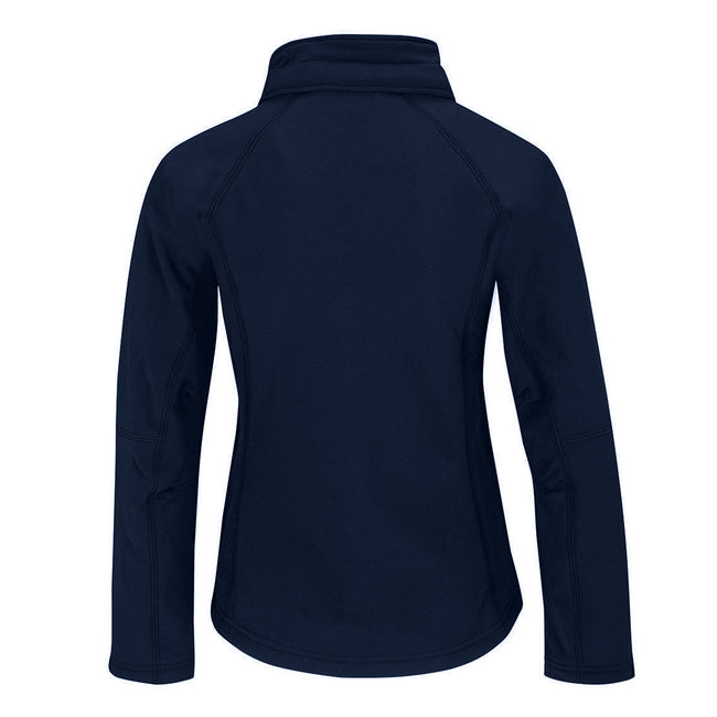 Marineblau - Back - B&C Damen Softshell-Jacke mit Kapuze, winddicht, wasserfest, atmungsaktiv