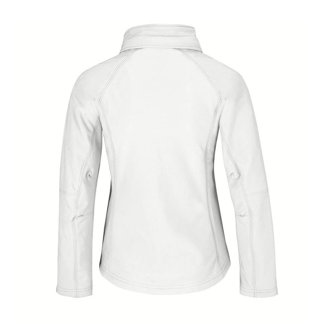 Weiß - Back - B&C Damen Softshell-Jacke mit Kapuze, winddicht, wasserfest, atmungsaktiv