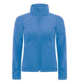 Azurblau - Front - B&C Damen Softshell-Jacke mit Kapuze, winddicht, wasserfest, atmungsaktiv