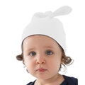 Weiß - Back - Babybugz Baby Mütze mit Knoten - Bommel
