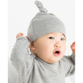 Grau meliert - Side - Babybugz Baby Mütze mit Knoten - Bommel
