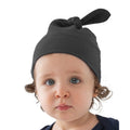 Schwarz - Back - Babybugz Baby Mütze mit Knoten - Bommel