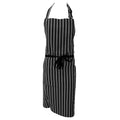 Schwarz-Weiß - Front - Dennys Unisex Baumwoll Küchenschürze mit Streifen