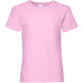 Hellpink - Front - Fruit of the Loom Mädchen T-Shirt, kurzarm