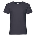 Dunkles Marineblau - Front - Fruit of the Loom Mädchen T-Shirt, kurzarm