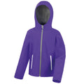 Violett-Grau - Front - Result Core Kinder Junior Softshell-Jacke mit Kapuze