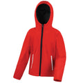 Rot-Schwarz - Front - Result Core Kinder Junior Softshell-Jacke mit Kapuze