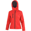 Rot-Schwarz - Front - Result Core Lite Damen Softshell-Jacke mit Kapuze