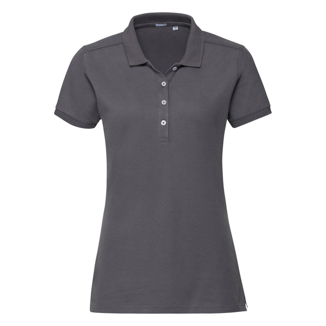 Grau - Front - Russell Damen Stretch Polo-Shirt, Kurzarm