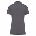 Grau - Back - Russell Damen Stretch Polo-Shirt, Kurzarm
