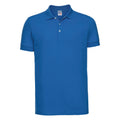 Azurblau - Front - Russell Herren Stretch Polo-Shirt, Kurzarm