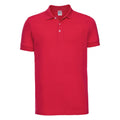 Rot - Front - Russell Herren Stretch Polo-Shirt, Kurzarm