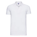 Weiß - Front - Russell Herren Stretch Polo-Shirt, Kurzarm